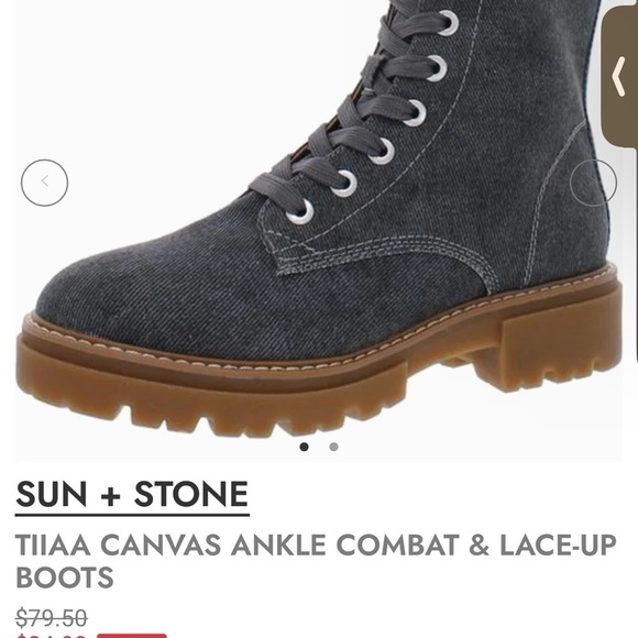 Sun + Stone  - NWT & BOX Tiiaad Grey Denim boots Size 6! - Picture 1 of 5